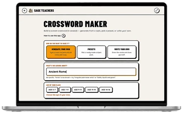 Sage Teachers app open on a laptop
