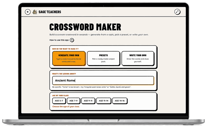 Sage Teachers app open on a laptop