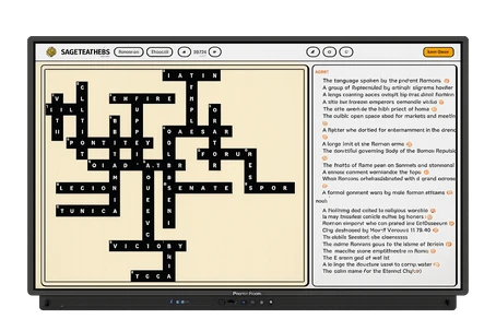 A Sage Teachers app on an interactive whiteboard